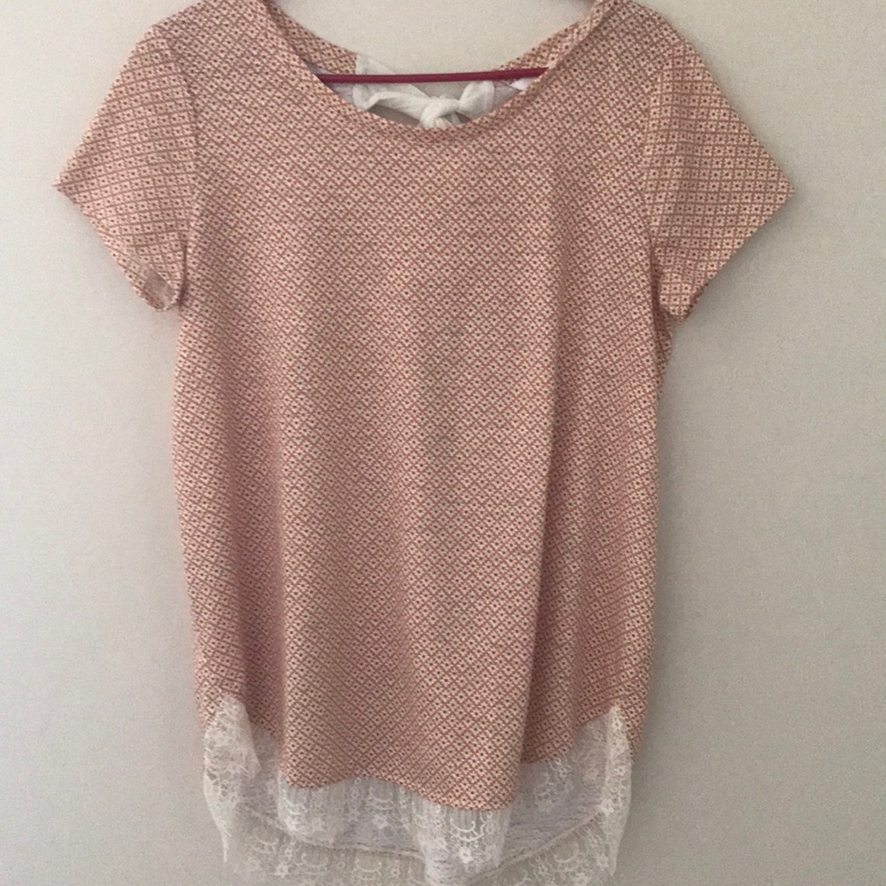 Lauren Conrad Lace Tee with Bow